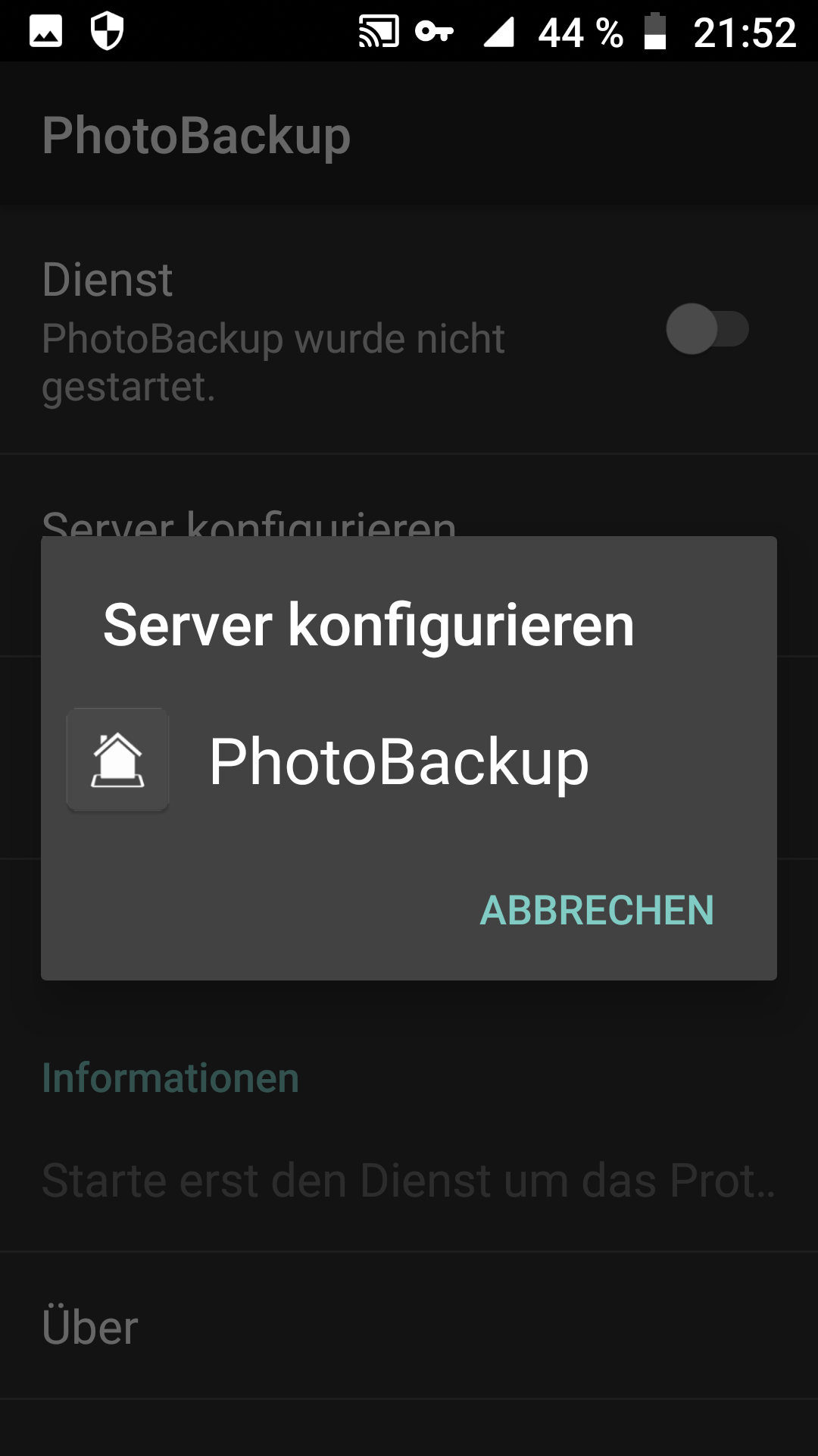 Screenshot PhotoBackup
